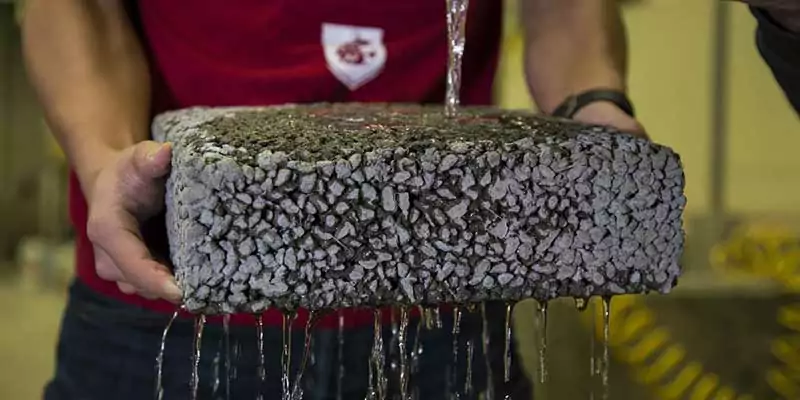 Carbon Fiber Reinforces Pervious Concrete Fluence