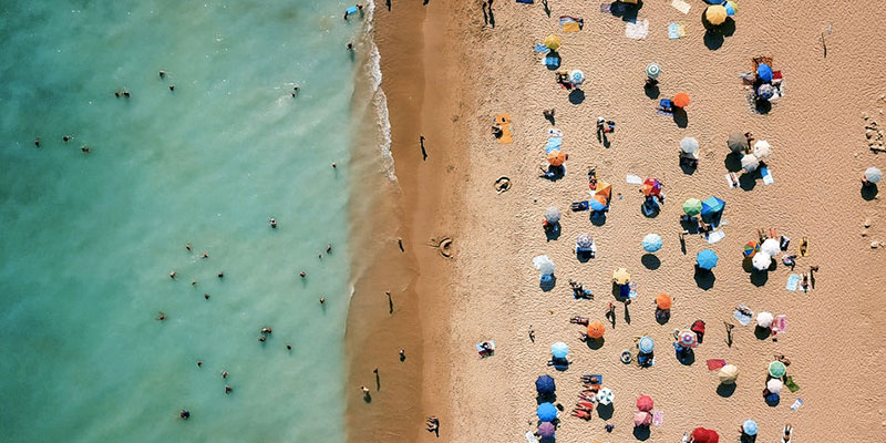 Vista Aérea de la Playa en Portugal