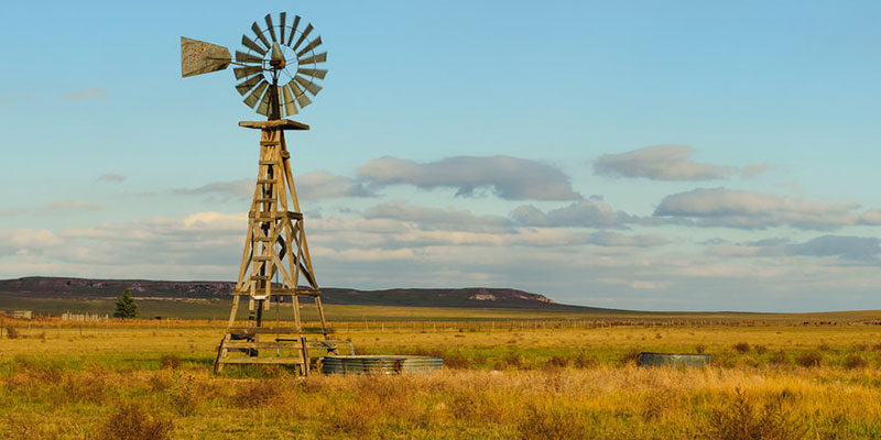 Windmill Powered Water Pump in West Texas