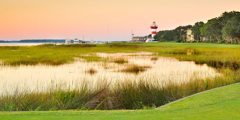 Golf Course on Hilton Head Island with Lighthouse