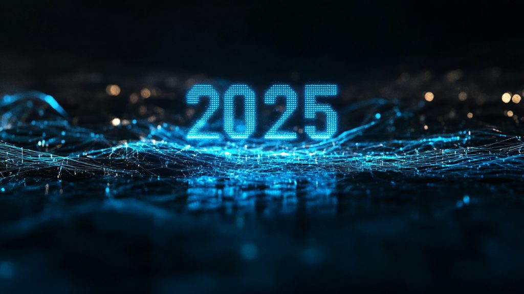 2025 Digital Concept With Glowing Numbers